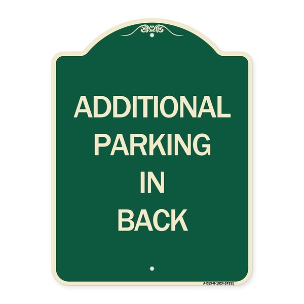Additional Parking in Back Heavy-Gauge Aluminum Architectural Sign, 24" x 18", G-1824-24351